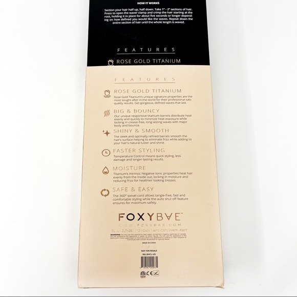 FOXYBAE Triple Waver Curling Iron Crimper Wavy Baby Hair Tool Beach Rose Gold - Picture 9 of 9